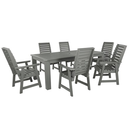 Highwood Usa Weatherly 7pc Rectangular Outdoor Patio Furniture Dining Set 84 x 42 AD-ST7WL1CO5AA-CGE